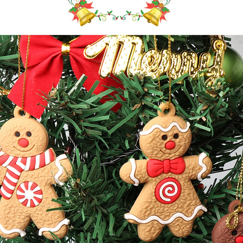 6/12Pcs Gingerbread Man ornamenti per alberi di natale ciondolo appeso natale carino divertente regalo per bambini Navidad Home capodanno Decor