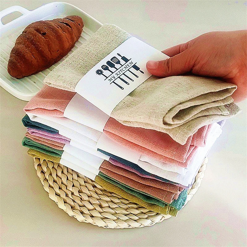 

5pcs New Linen Napkins Linen Fabric Napkin Table Dinner Napkins For Wedding Party Placemat