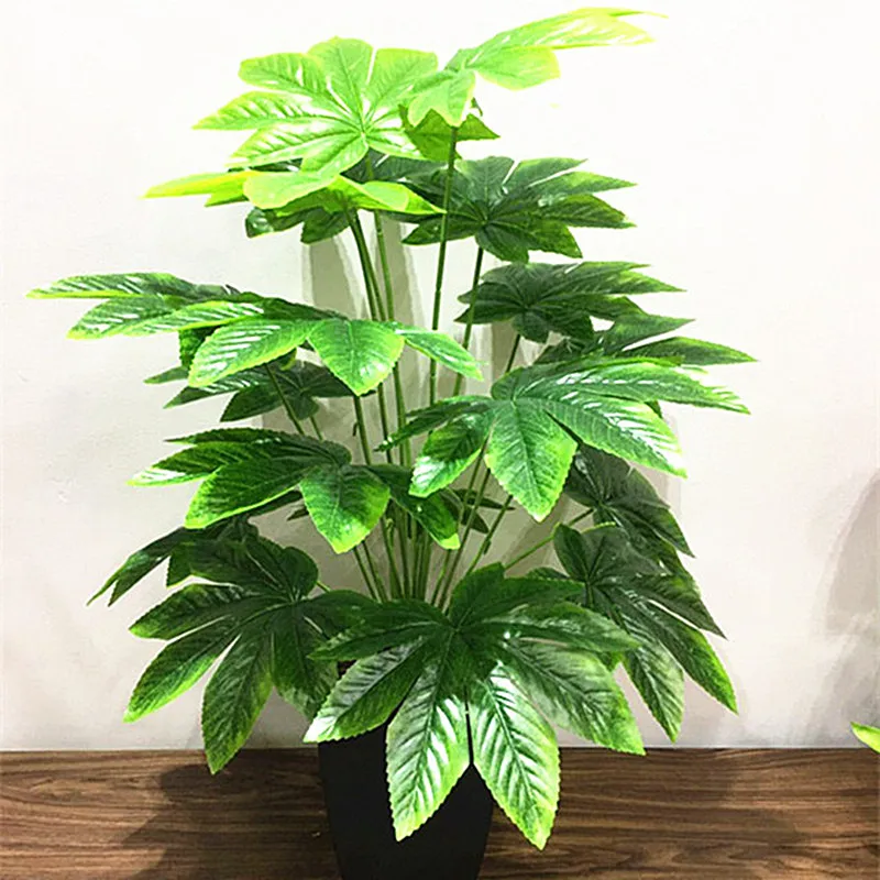 70CM 18Leaf Artificial Palm Tree Plant Green Branch For House And Garden Deco Plastic Crafts Indoor And Outdoor Landscaping Mate