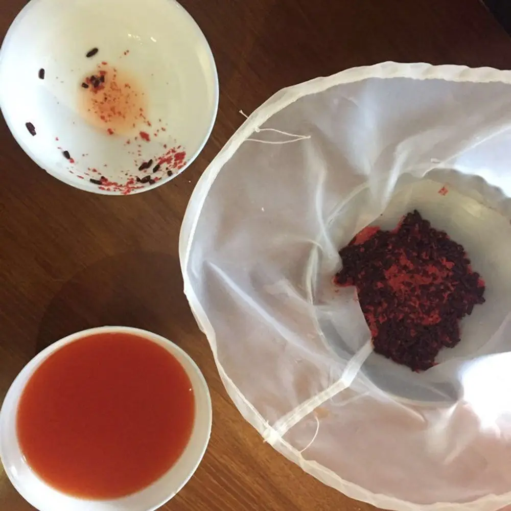 Reusable Food Colander Wine Strainer Fine Mesh Nut Milk Bag Nylon Filter Bag Bowl Shape Coffee Filter