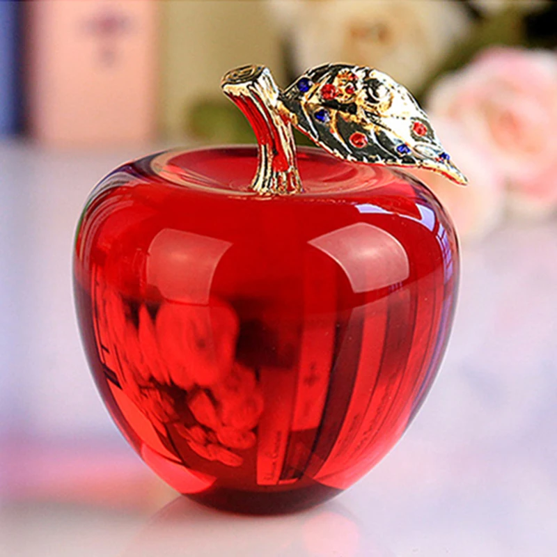 

Crystal Apple Paperweight Ball for Kids, Wedding Decoration, Craft, Christmas Gifts, 80mm
