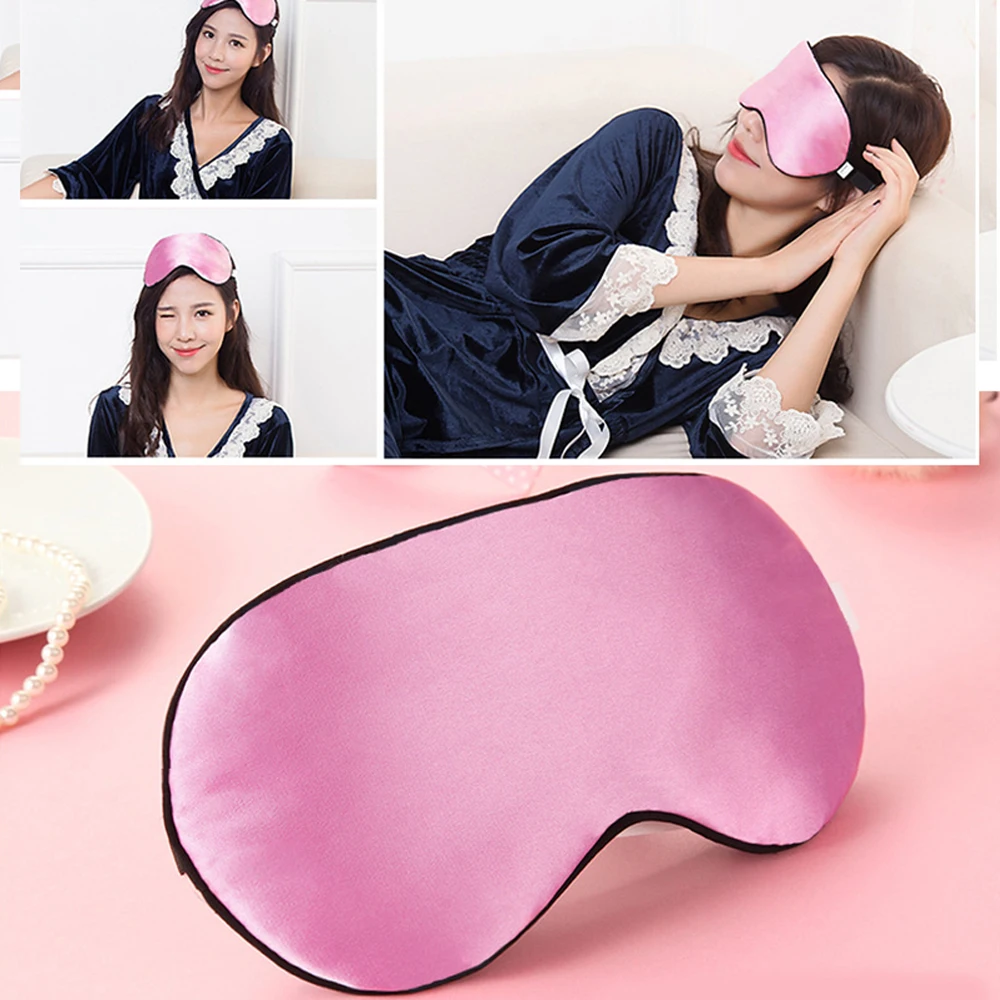 100% Natural Mulberry Silk Sleeping Mask Soft Blindfold Smooth Eye Mask Sleeping Aid Eyeshade Eye Cover Patch Bandage Comfort