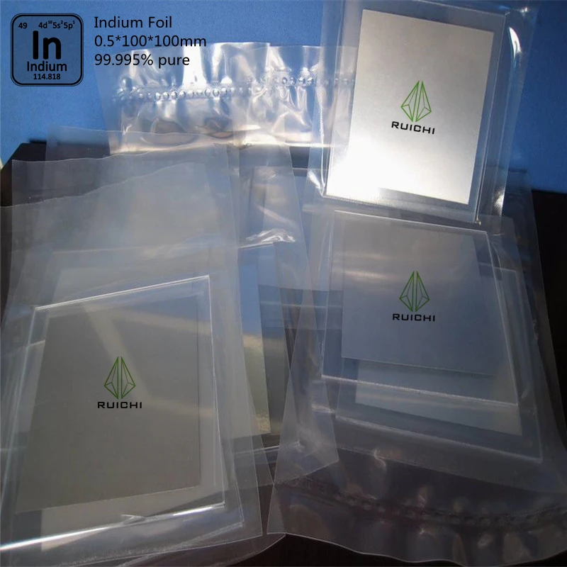 

Indium Foil 0.5*100*100mm 99.995% Pure Indium Foil Metal Sheet