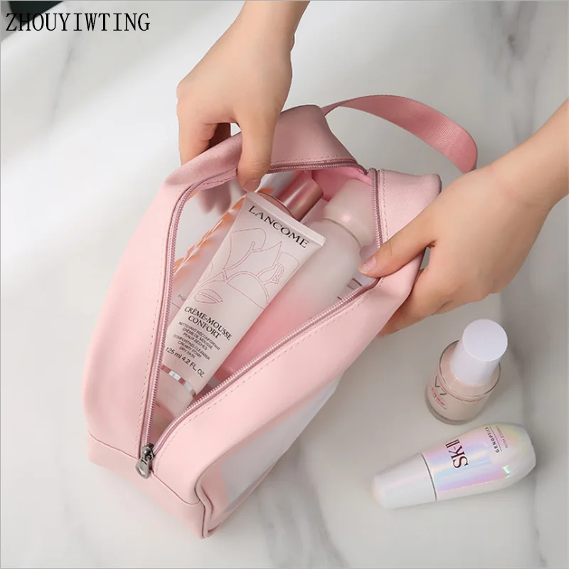 Outdoor Multifunction Travel Clear Wash Bag Female Waterproof Storage Box Makeup Cases Brush Holder Organizer Toiletry Pouch