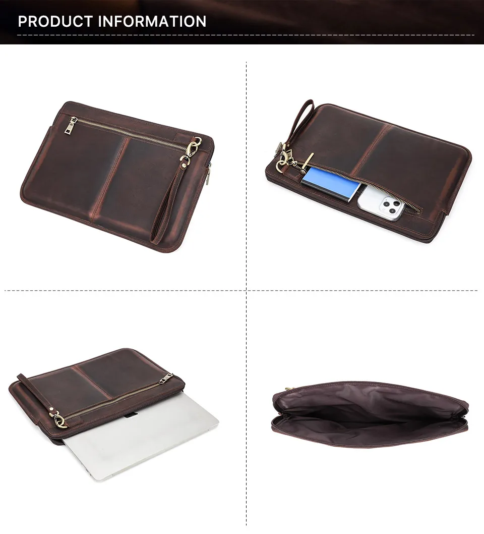 Laptop Aktentasche Männer für MacBook Air Pro 13 14 15 Zoll Rindsleder Handtasche Hülle Tablet Tasche Fall Lenovo Thinkpad Mat ebook Funda – Detail 10