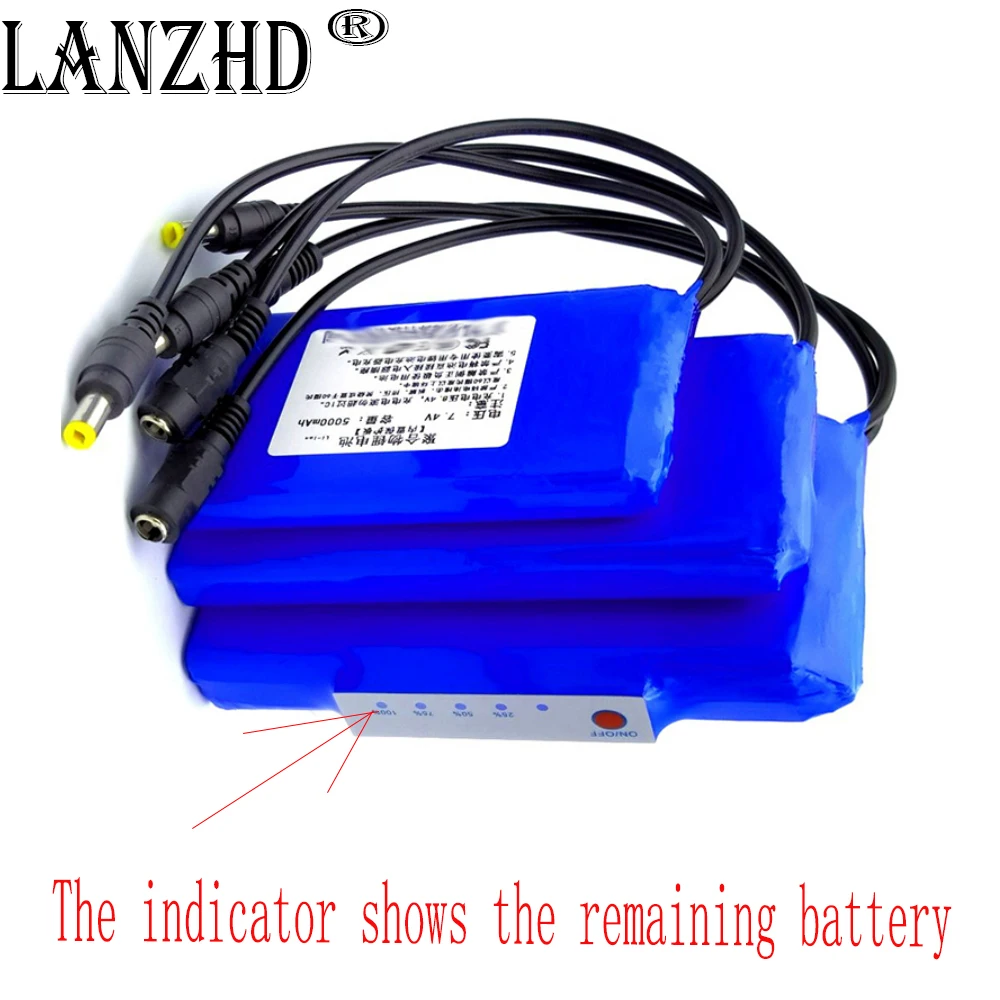 1-6PCS Li ion 7.4V 12000mAh rechargeable Battery with Cable For T188 2011-5 TH88 CF18 C18 RC High Speed Bait Boat Fishing Boats