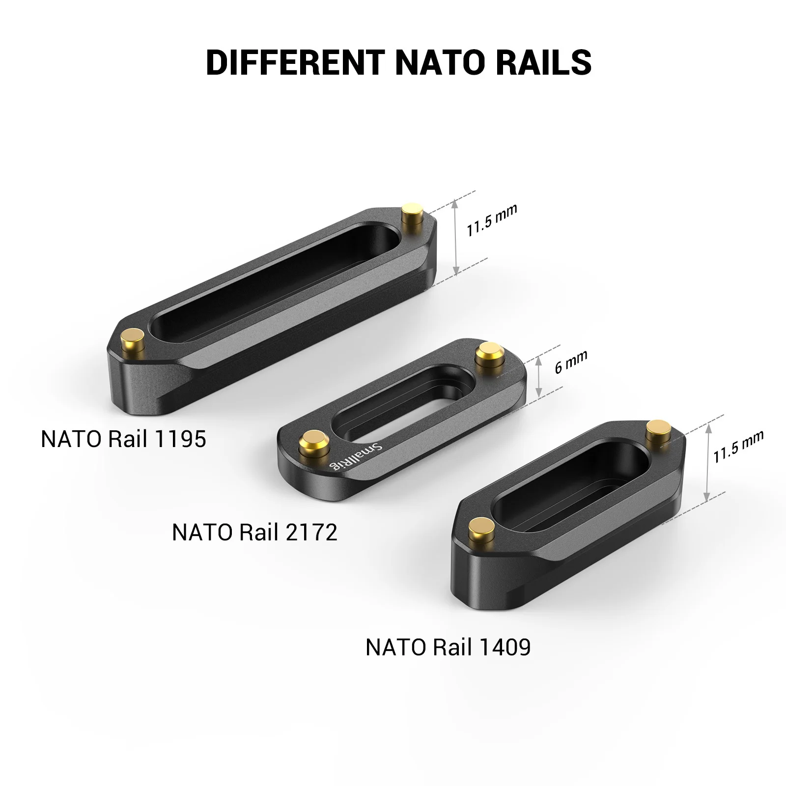 SmallRig Mini NATO Rail Camera Anti-Off Quick Release NATO Rail Thickness 6mm Length 48mm for NATO Handle Camera Cage (48mm)2172