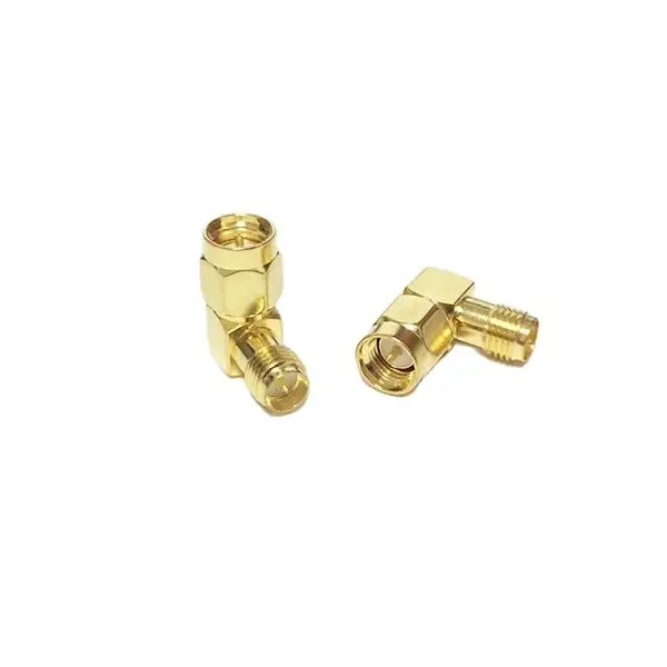 1pc  NEW SMA Male Plug to RP-SMA Female Jack  RF Coax Adapter Convertor Right Angle  Goldplated  Wholesale