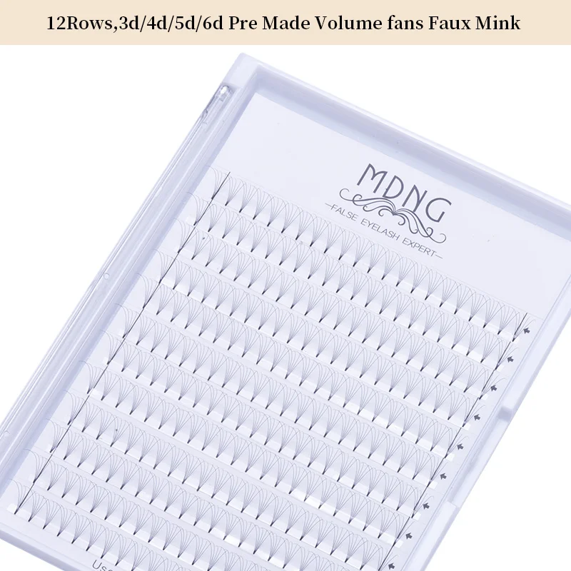 MDNG 러시안 볼륨 속눈썹 연장 짧은 스템 사전 제작 팬, C/D 컬 밍크 속눈썹 개별 연장, 3D, 4D, 5D, 6D