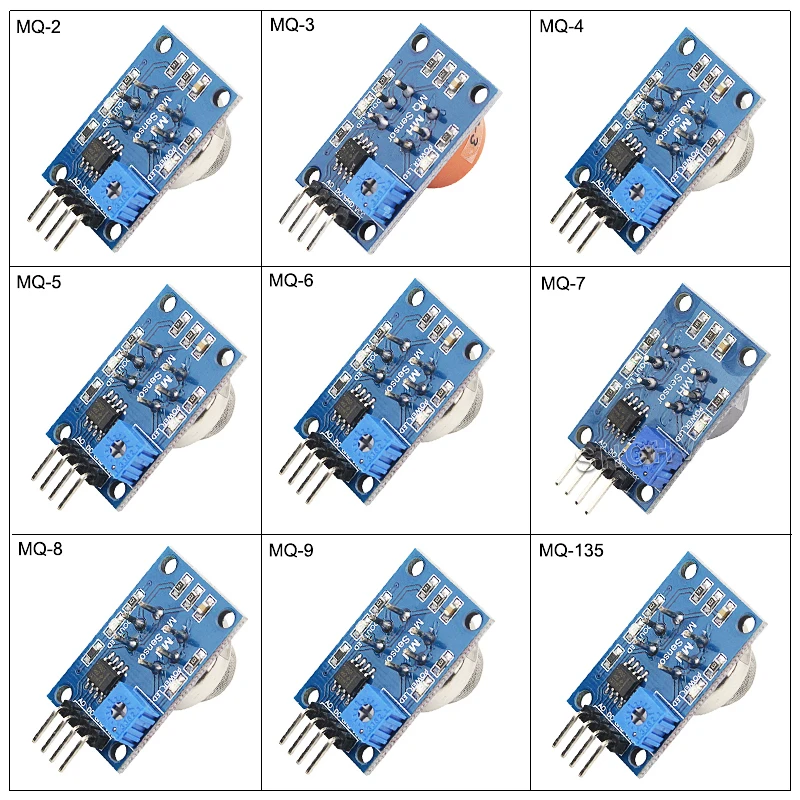 MQ-2 MQ-3 MQ-4 MQ-5 MQ-6 MQ-7 MQ-8 MQ-9 MQ-135 Detection Smoke methane liquefied Gas Sensor Module for Arduino Starter DIY Kit