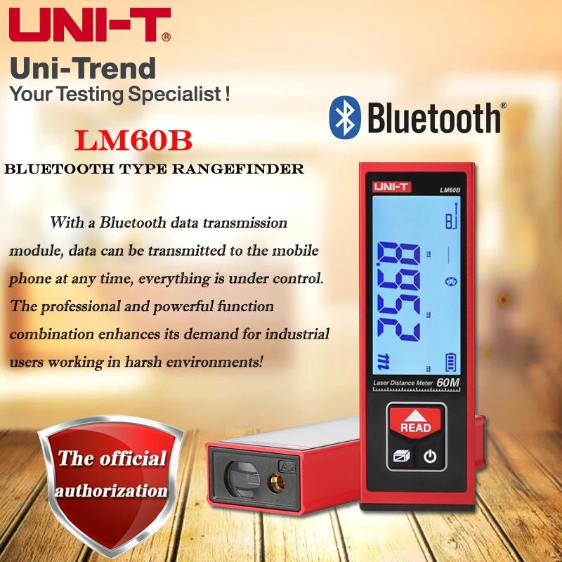 

UNI-T LM40B LM50B LM60B Bluetooth Тип дальномер Мини цифровой дисплей Электронный правитель номер измерительный инструмент