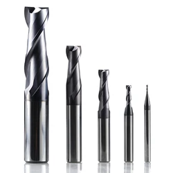 GM-2E GM-2EL D4.0-D20 cnc frese per legno TiAIN coated solid carbide 2 flute 1-20mm fresa per fresa cnc per acciaio