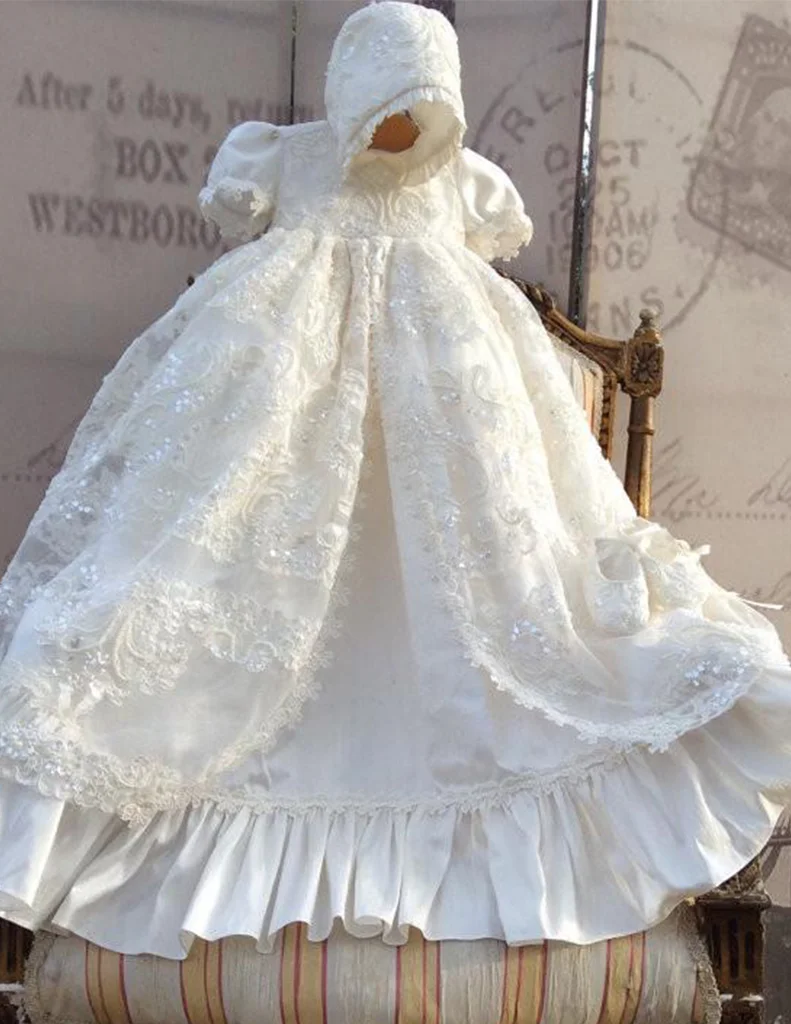 Bebê meninas vestidos de batismo vestidos de bebê recém-nascido roupas de batismo princesa rendas 1st ano vestido de aniversário