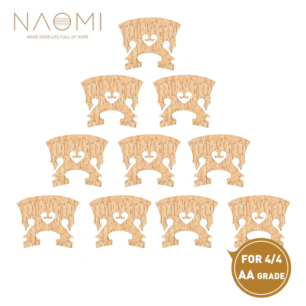 

NAOMI 10pcs/1set AA Grade Aged Maple Uncut 4/4 Full Size Violin Fiddle Bridge Replacement For Advanced Violinist