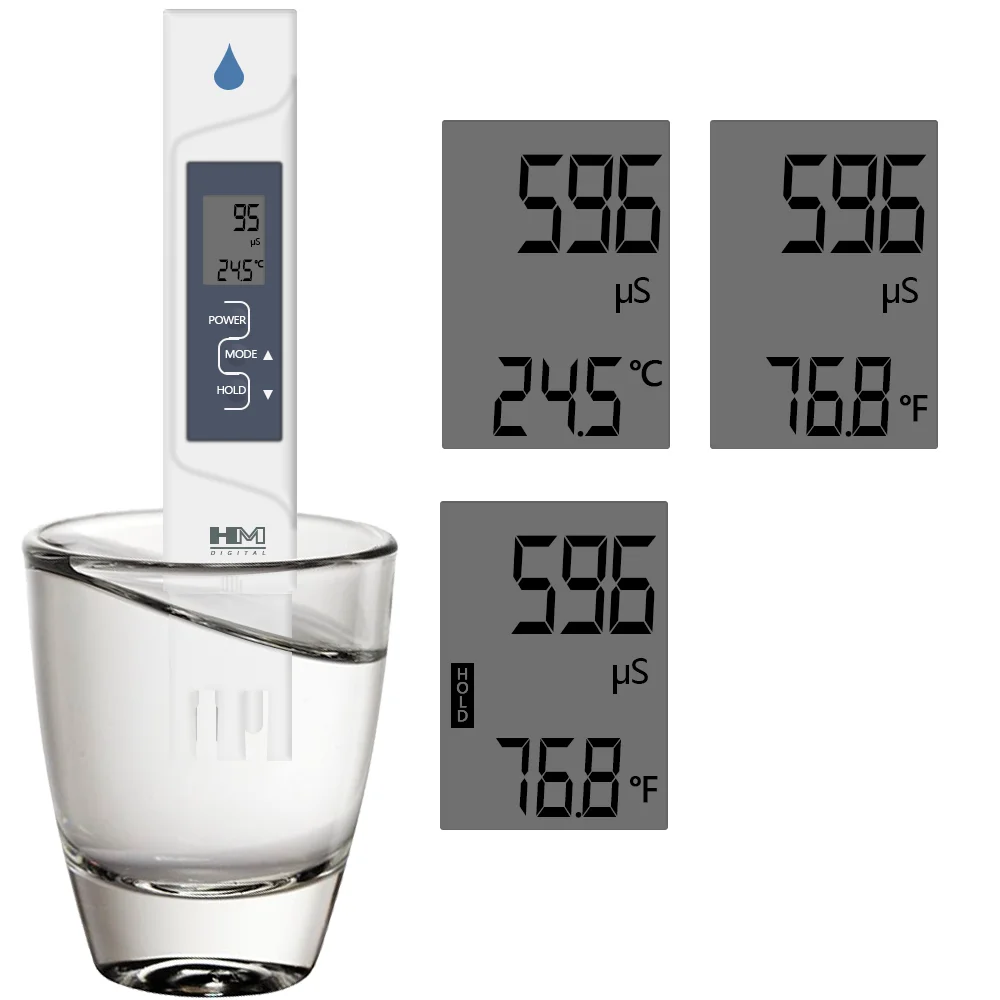 HM-probador de calidad del agua, dispositivo Digital 2 en 1, AquaPro, AP-2 EC y temperatura, con calibración automática y retención de datos, 40% de descuento