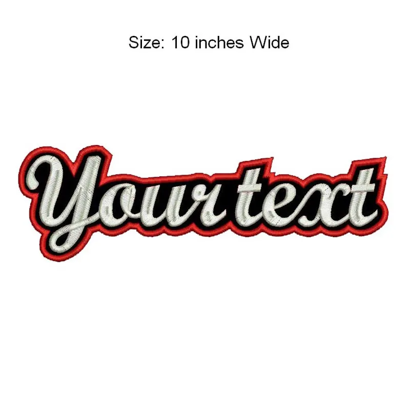 1 PC 10 inches wide CUSTOM Your text  MOTORCYCLE EMBROIDERED MC ROCKER PATCH BIKER VEST CUT