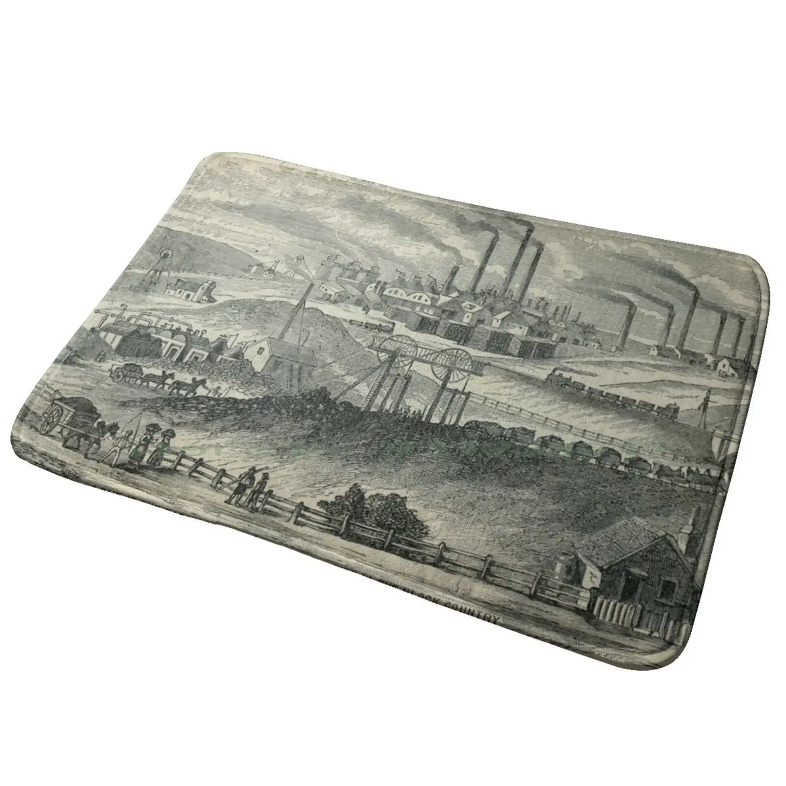 Industrial Revolution. The Black Country In England , West Of Birmingham. Entrance Door Mat Bath Mat Rug Castiel Misha Collins