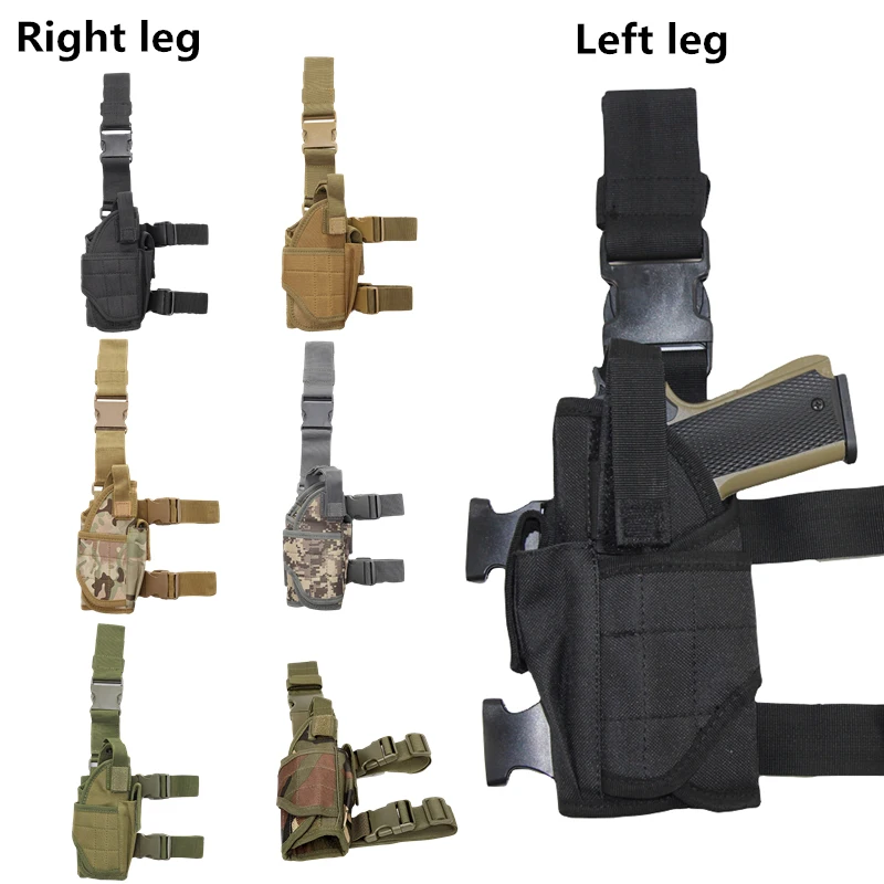 Tactical Drop Leg Gun Holster for Glock 17 19 Beretta P226 Airsoft Combat Universal Left Right Thigh Holster Adjustable Holster