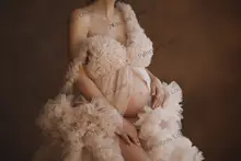 Luxury Maternity Ruffle Robe for Photoshoot #3