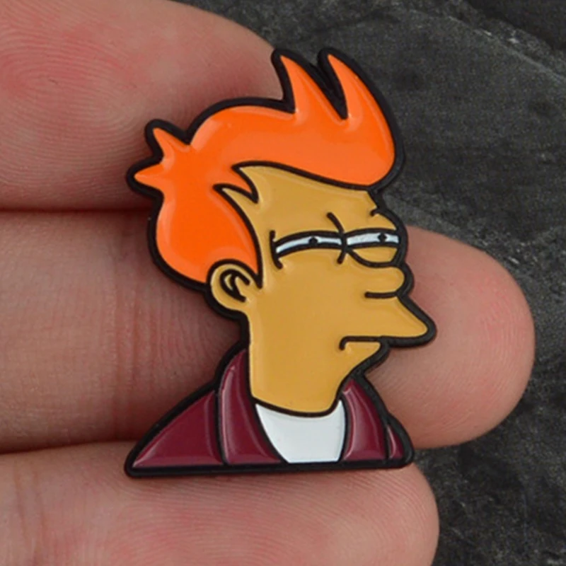 Cartoon character Philip J. Fry alloy brooch creative personality collar pin decoration backpack decorative badge