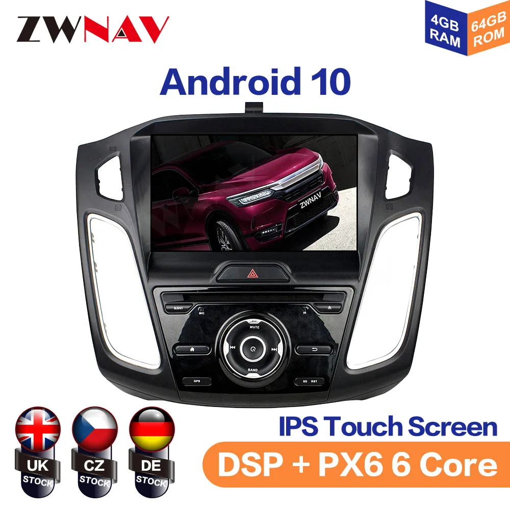 Android 10 IPS Screen For Ford focus 2015  Car Multimedia Player Navigation Audio Radio Stereo Head Unit Gps 2din Blueteeh