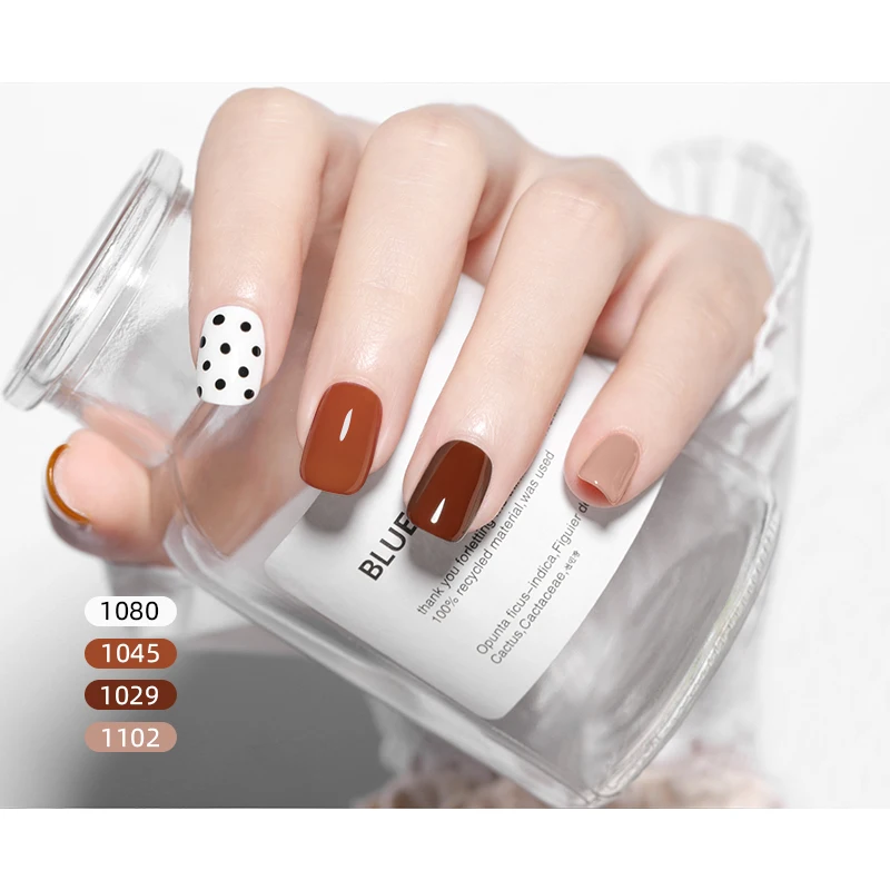 7Ml Top Coat UV เล็บ Matte กาแฟสีน้ำตาลสีเล็บ Dissolvable Series ช็อกโกแลตสีทาเล็บเล็บเจล