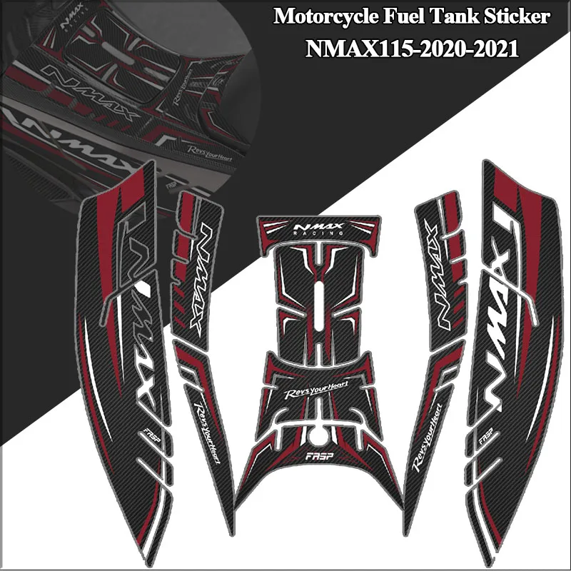 NMAX 155 Fuel oil Tank Sticker Protector Pad Motorcycle Side Decorative Pedal Stickers For nmax 2020 5D Sticker