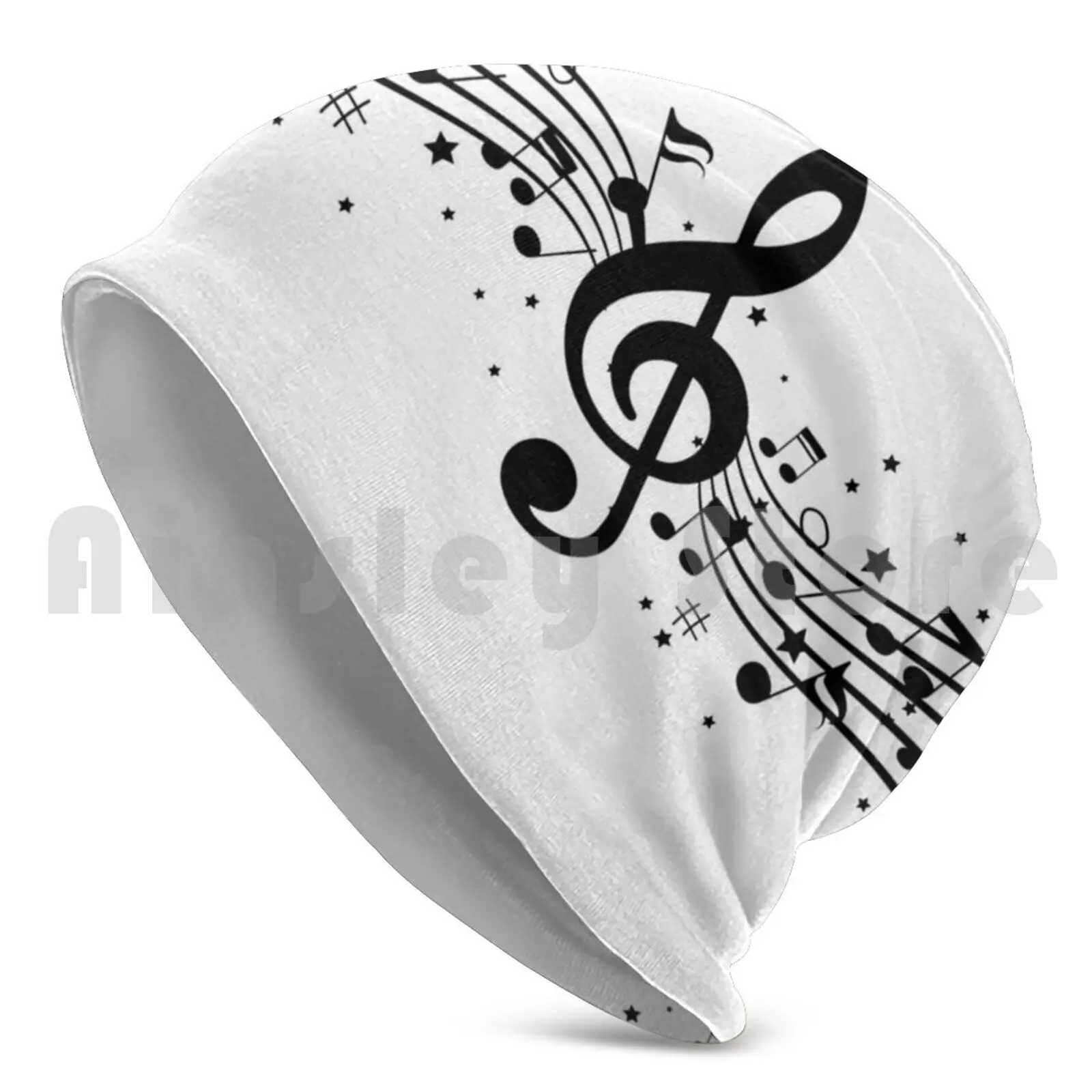 Bonnets de note de musique noirs, casquette pull, notes de musique confortables, instruments, Industries celle, séjour des amoureux