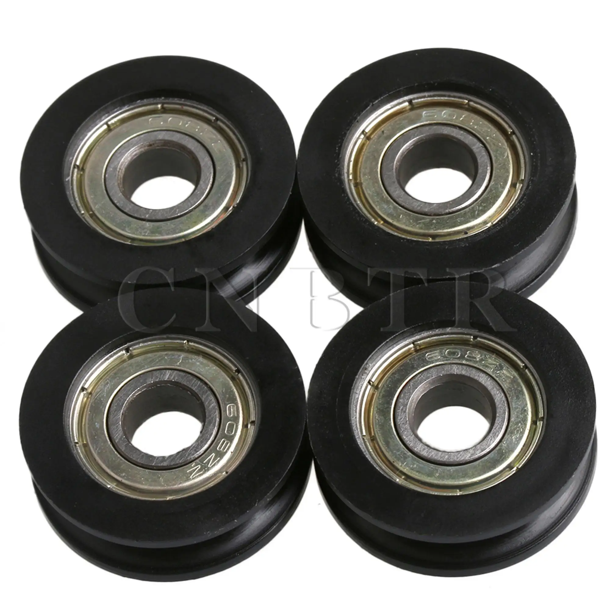 CNBTR 40 x Black Plastic Coated Bearing Pulley 608ZZ for Doors and Windows