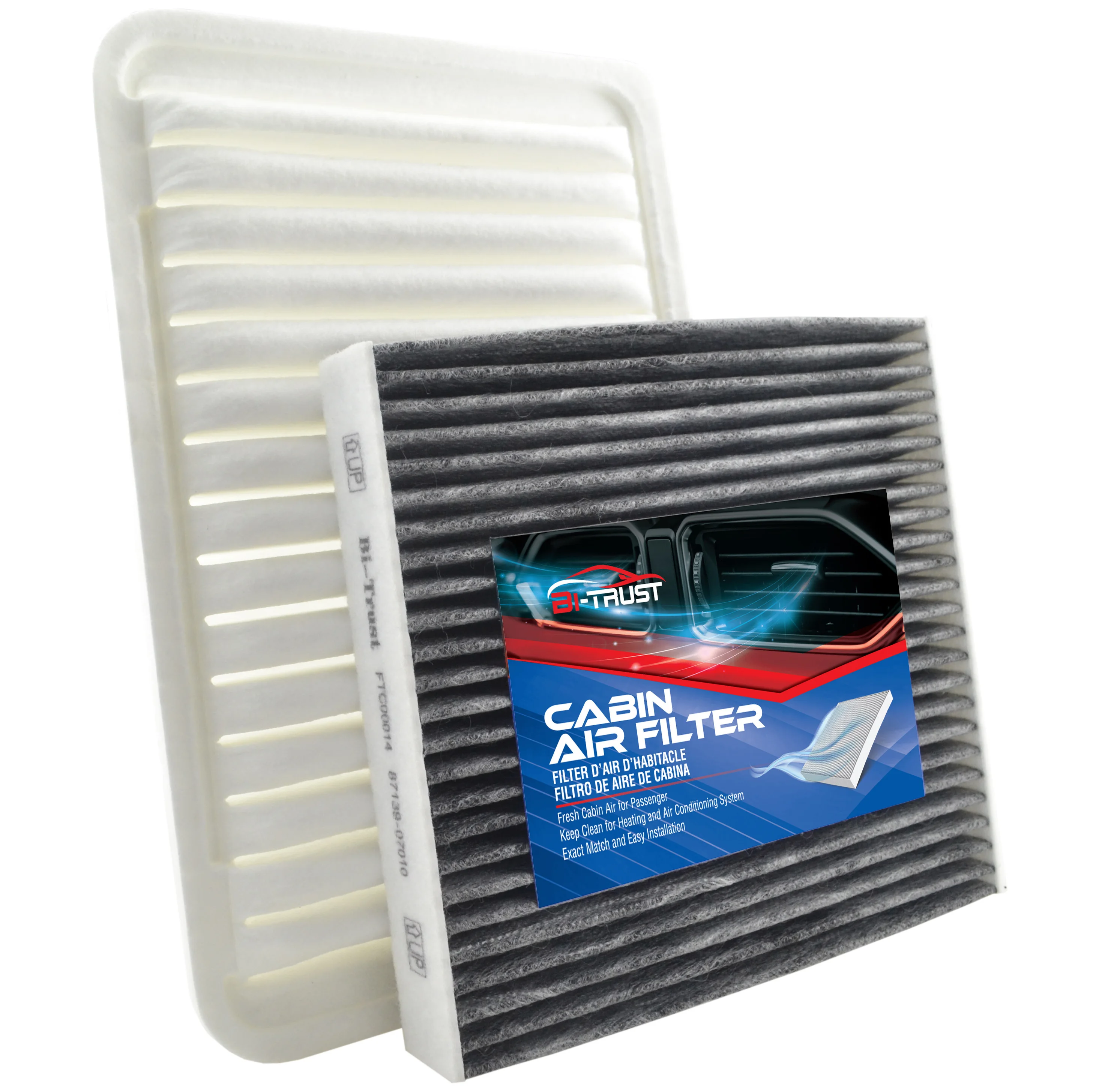 

Bi-Trust Engine & Cabin Air Filter for 2007-2009 Toyota Camry L4 2.4L Gas/Toyota Venza CA10171,CF10285,17801-28030,17801-YZZ02