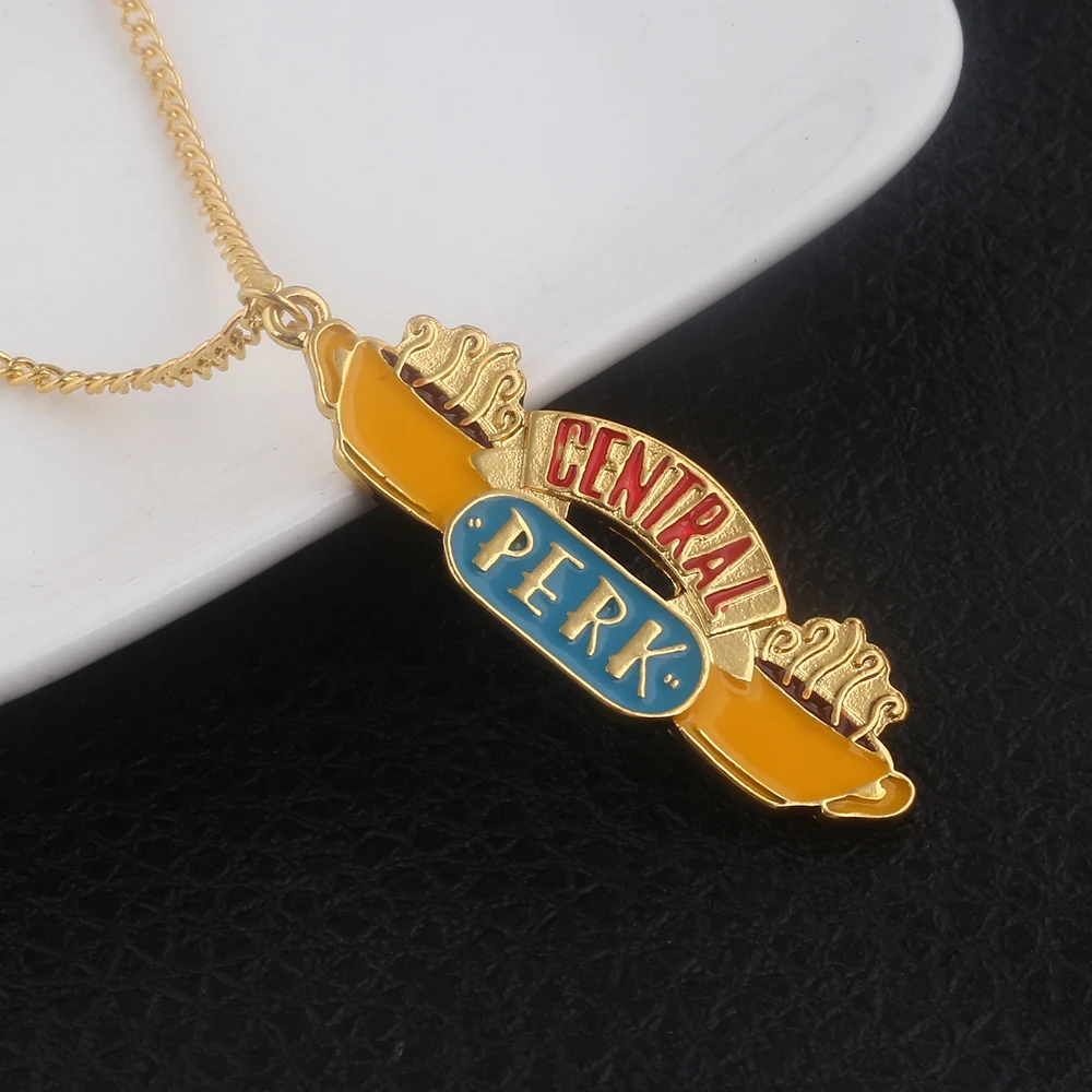 TV Show Friends Central Perk Coffee Necklace Time Photo Frame Earrings Brooch Door Frame Keychain Bracelet For Women Men Gifts