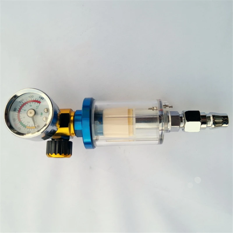 Scratch HVLP Spray Gun Air Regulator Gauge & In-Line Water Trap Filter Tool Spray Gun Regulator and Mini Spray Gun Air Filter