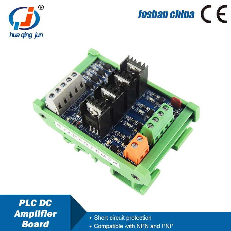 

Huaqingjun 4-Channel PLC DC Amplifier Board Imported MOSFIT Heat Protection for Solenoid Valves
