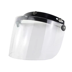 2024 New Open Face Helmet Visor Motorcycle Helmet Bubble Visor Lens Bubble Shield 3-Snap Design Flip Up Down Helmets Accessories