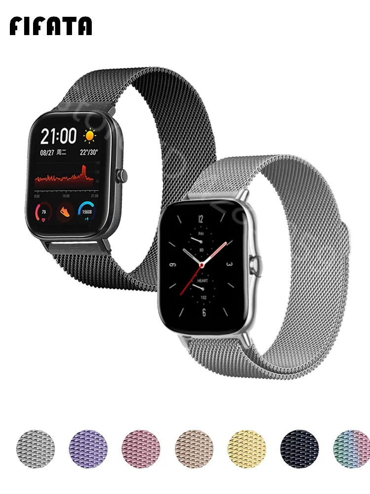 Uhr band Für Amazfit GTS 3/2/2e/3 GTR 3/3 pro 20mm 22mm Milanese strap Für Amazfit bip/bip u handgelenk Armband metall correa