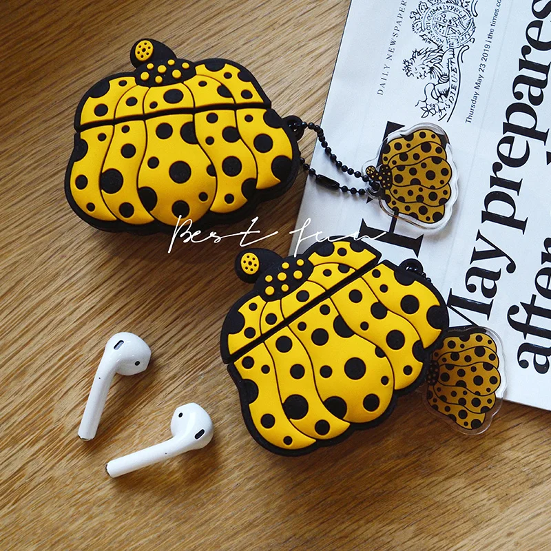 Yayoi Kusama Shockproof Cover apple airpods Pro 4 2 3 Earphone Case Bluetooth Wireless Protect Box Cute Pumpkin Earphone Bag