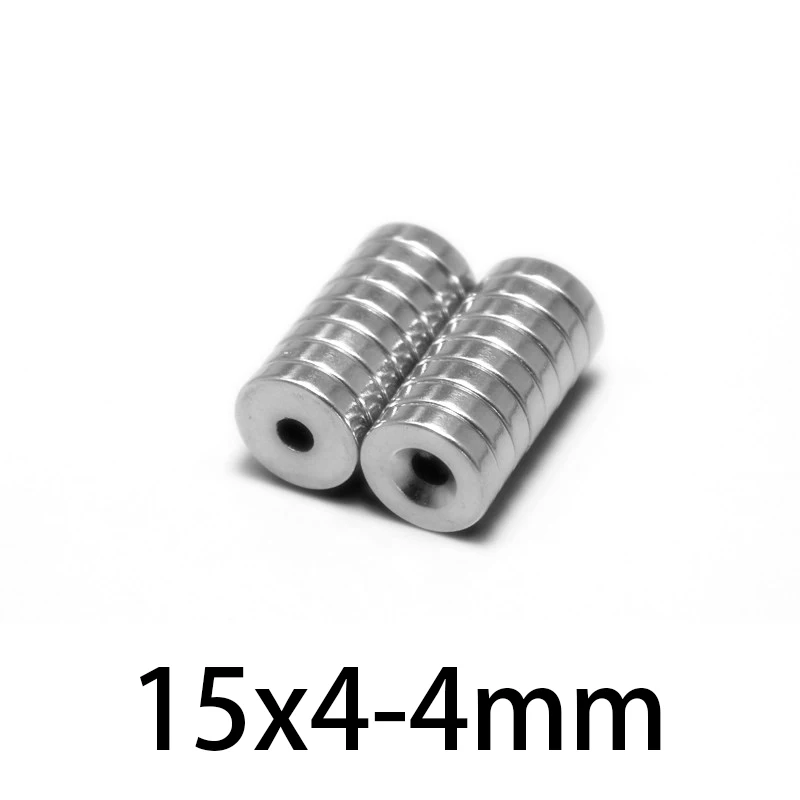 N35 15x4-4mm Neodymium magnetic perforated circular rare earth Magnet NdFeB  Powerful ring hole Magnets 15*4-4mm