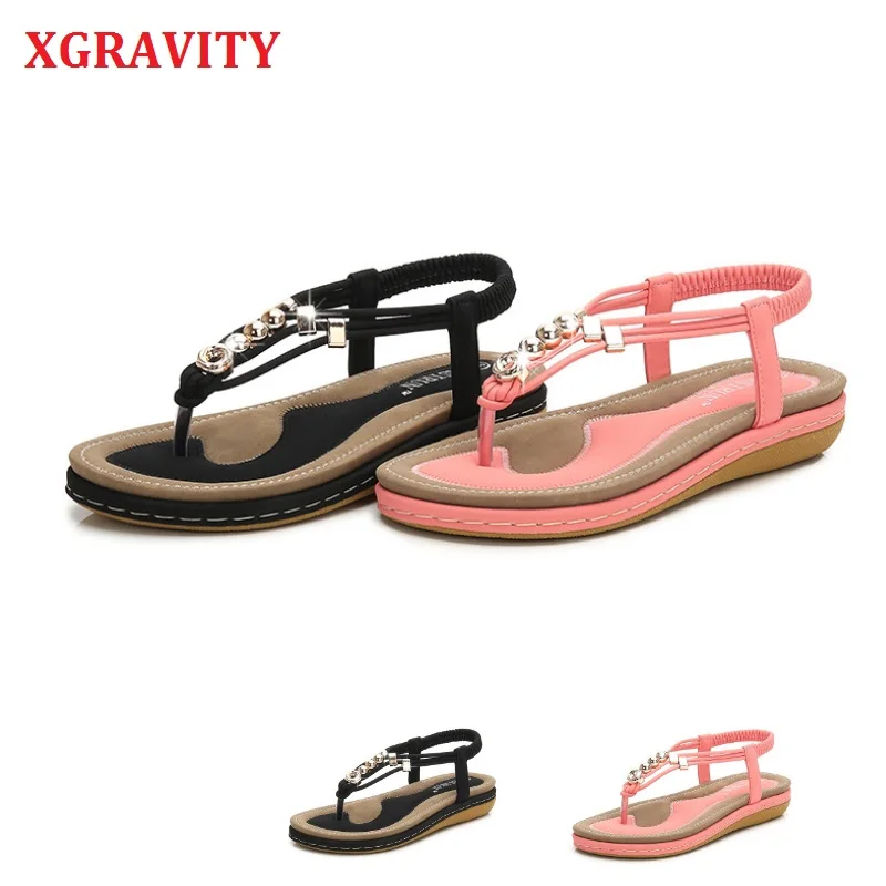 

XGRAVIT Plus Size Hot Casual Flip Flop Shoes Sexy Bohemia Sandals Elegant Comfortable Lady Sandal Shoes Fashion Roman Shoes A245