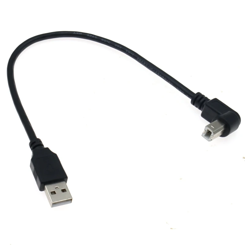 USB 2.0 A ถึง B ประเภทชาย90องศา UP, Down,ซ้ายและขวามุมสำหรับ Canon Epson HP ZJiang เครื่องพิมพ์ DAC