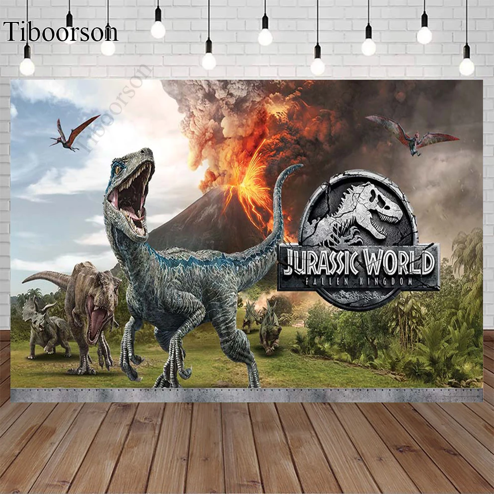 

Volcanic Eruptions Jurassic World Park Photography Backdrop Children Birthday Party Baby Shower Dinosaur Background Photo Studio