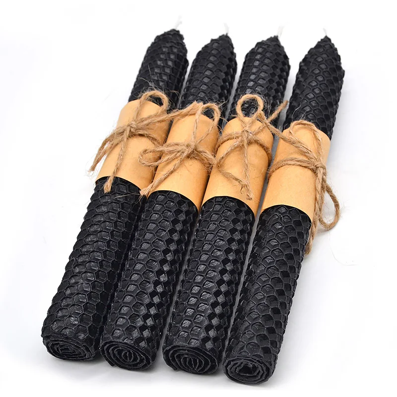 Velas de cera de abeja verde para boda, candelabro colorido para Decoración de mesa de fiesta, suministros de cumpleaños, ambiente romántico