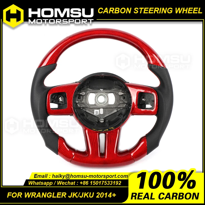 Carbon Fiber Flat Bottom Special Customized Steering Wheel For jeep wrangler JK/JKU 2014+