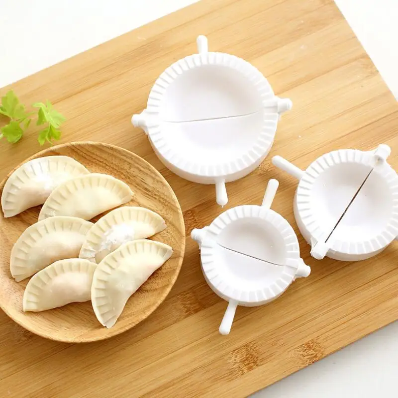 White 3pcs/set Dumpling Maker Gyoza Mold Ravioli Dough Pastry Pie Mould Dough Press 3 Size LX8445