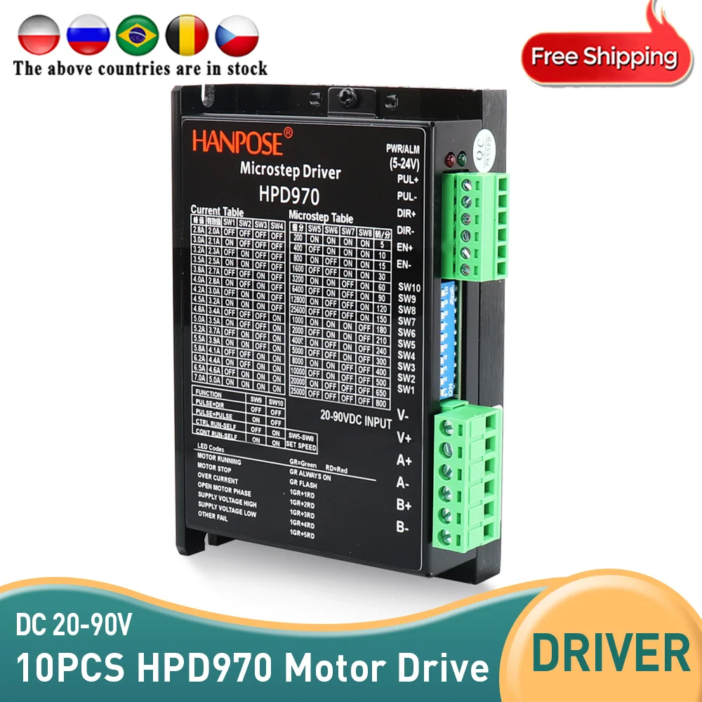 Powerful Stepper Motor Driver For NEMA17 NEMA23 HPD970 Motor Drive 20-90VDC  CNC Router Controller For 3D Printer
