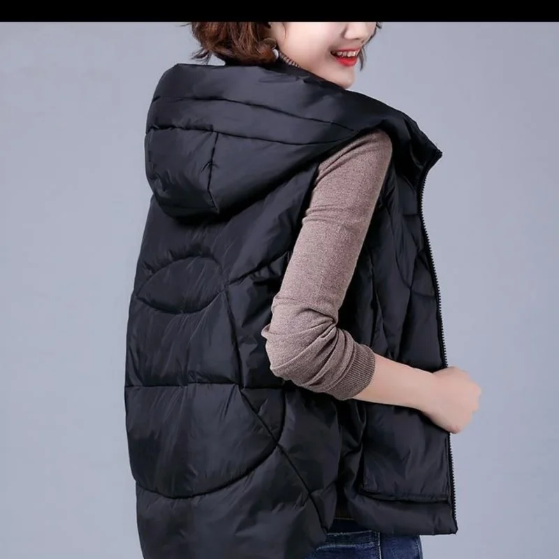 2024 Sleeveless Women Vest Winter Warm  6XL Down Cotton Padded Jacket Female Veste Sans Manche Femme Waistcoat Y359