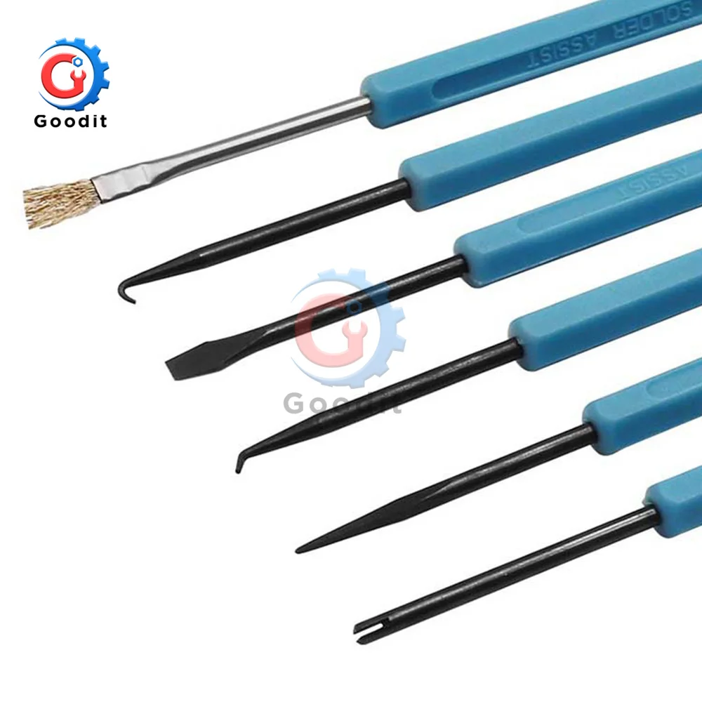 6pcs Desoldering Aid Tool Circuit Board Soldering Welding Auxiliary Tools Assist Set Soldering Aid PCB Cleaning Kit Repair Tools