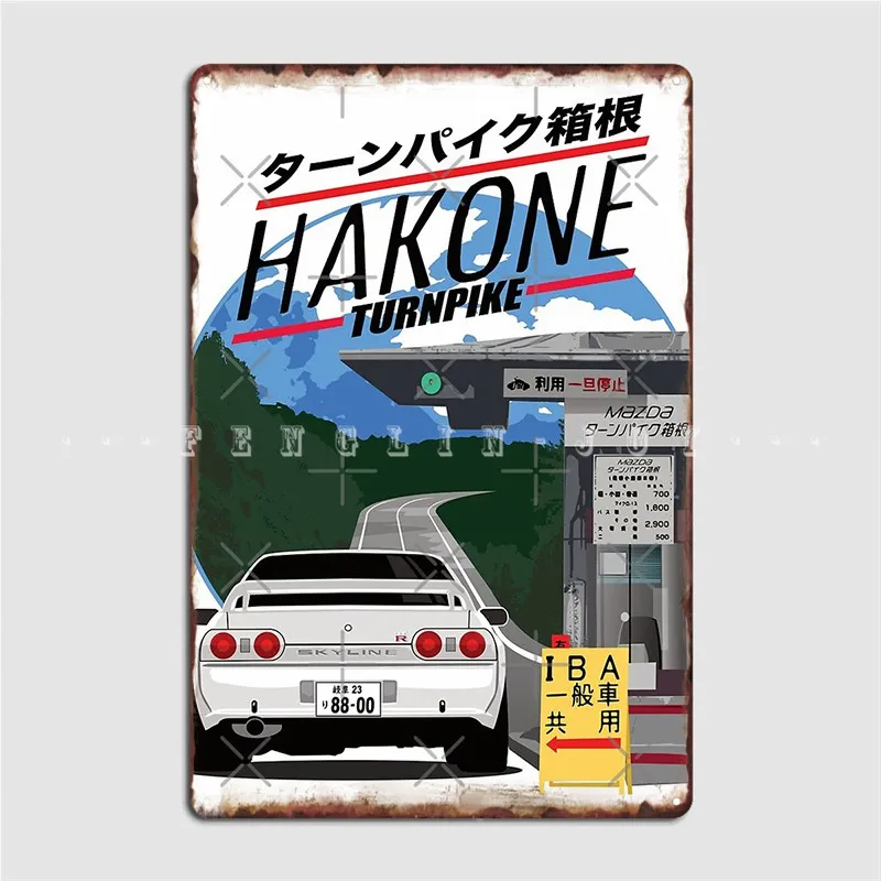 Hakone Skyline R32 Gtr Metal Sign Cinema Garage Garage Club Create Painting Décor Tin Sign Poster