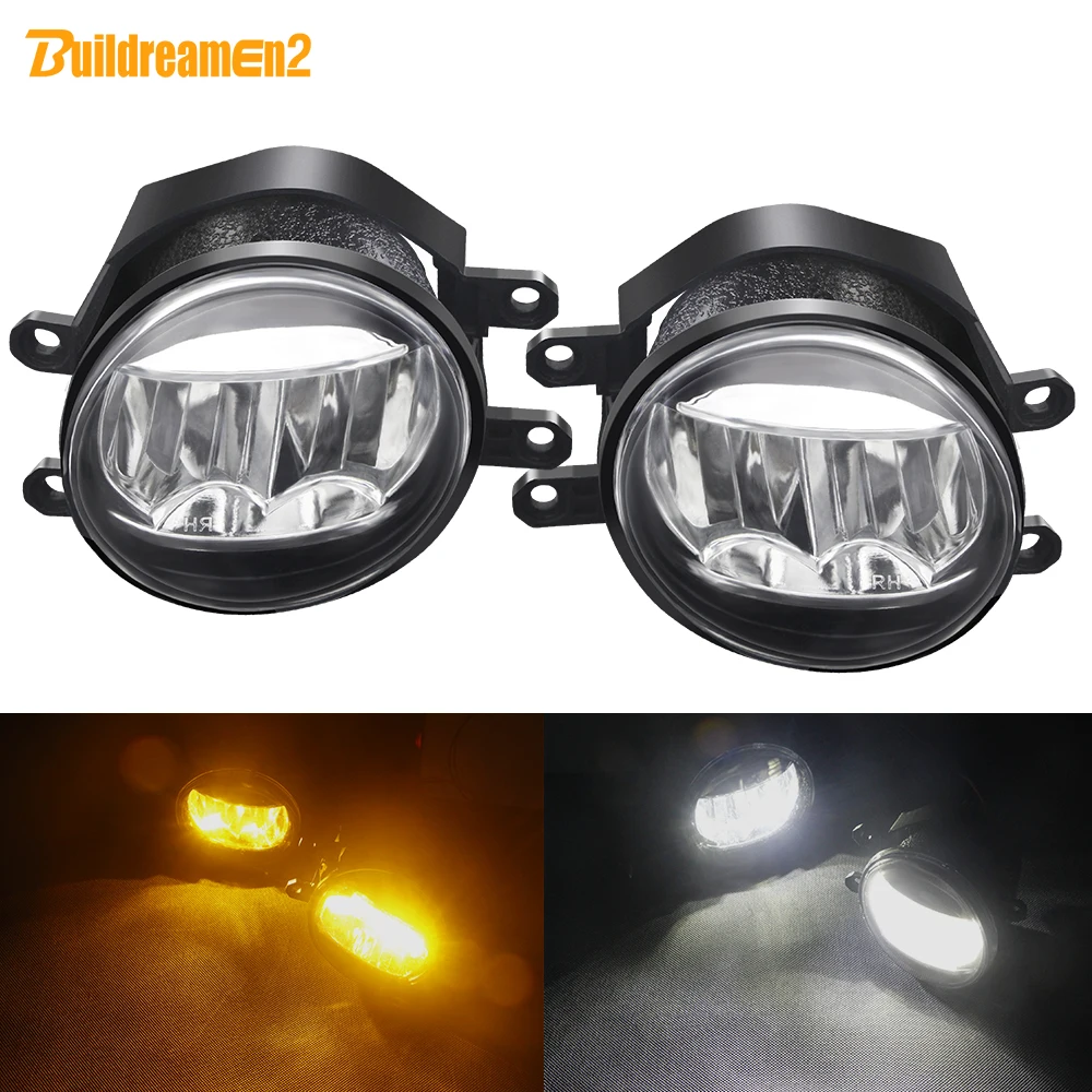 Luz antiniebla delantera para coche, lámpara LED antiniebla de 30W, 4000LM, 12V, para Toyota Camry Land Cruiser Prado Tundra C-HR Prius Solara Avalon Sienna, 2 uds.