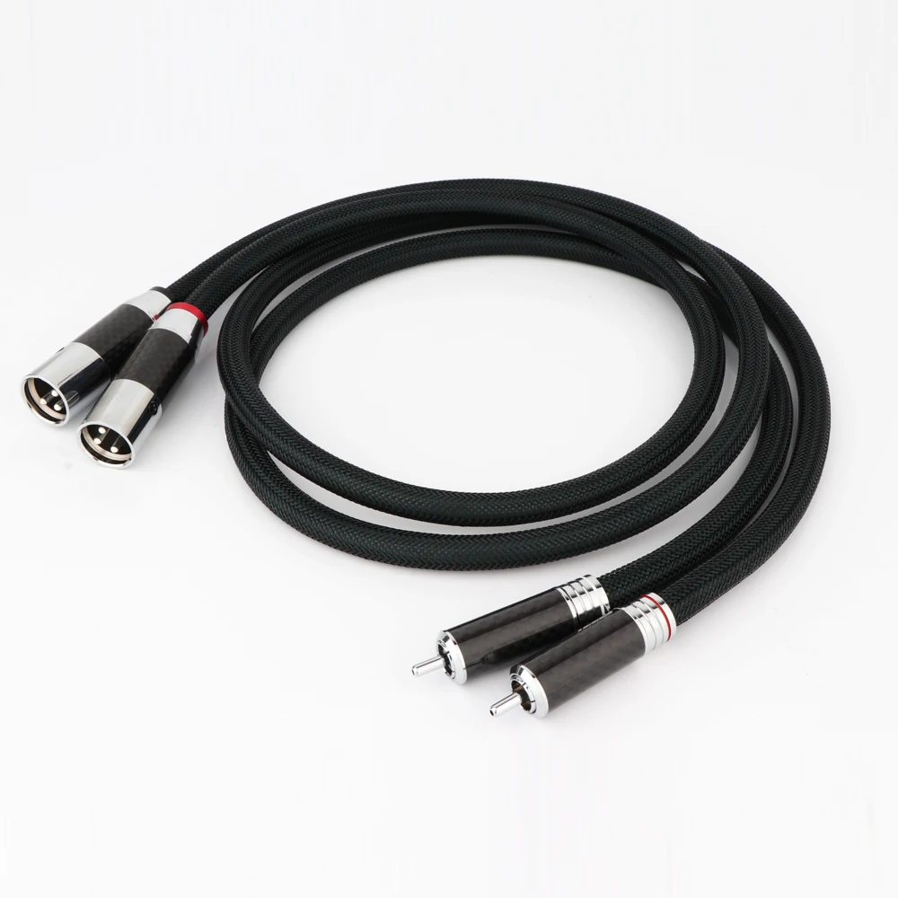 

Pair FA-220 XLR To RCA Interconnect Cable with Carbon Fibre Rhodium Plated Plug Male To Female