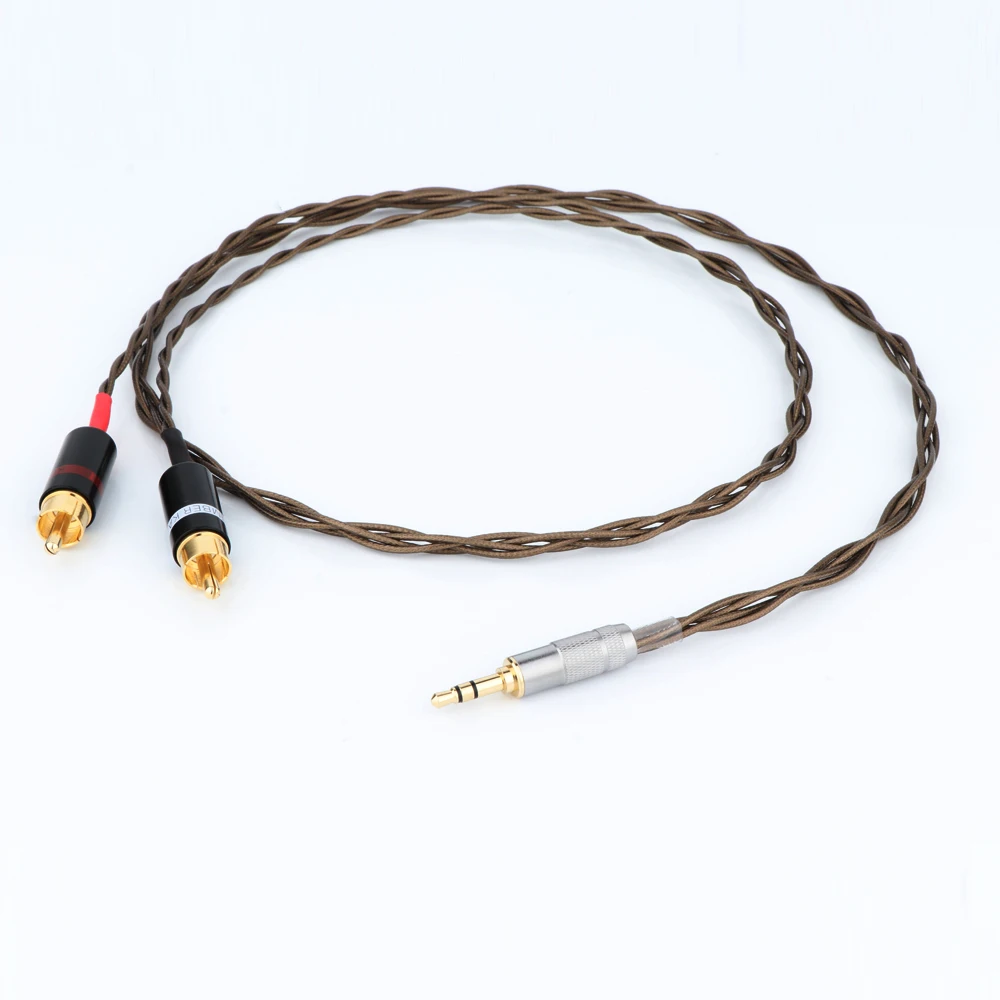 Nordost ODIN 99.998% 50 mikro posrebrzanych 3.5mm Stereo do 2 RCA męski przewód AUX 3.5mm do podwójnego RCA kabel Audio eeprzedłużany